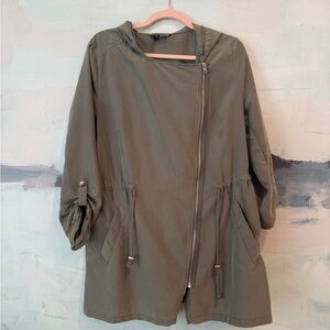 H&M Olive Utility Hooded Anorak Jacket